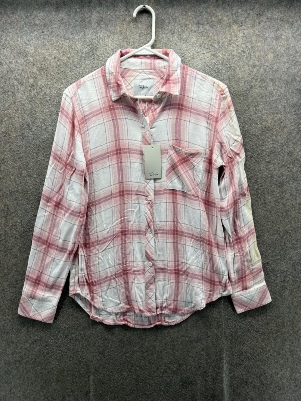 Rails Shirt Women XS Pink Plaid Collared Long Sleeve Button Up Flannel Casual